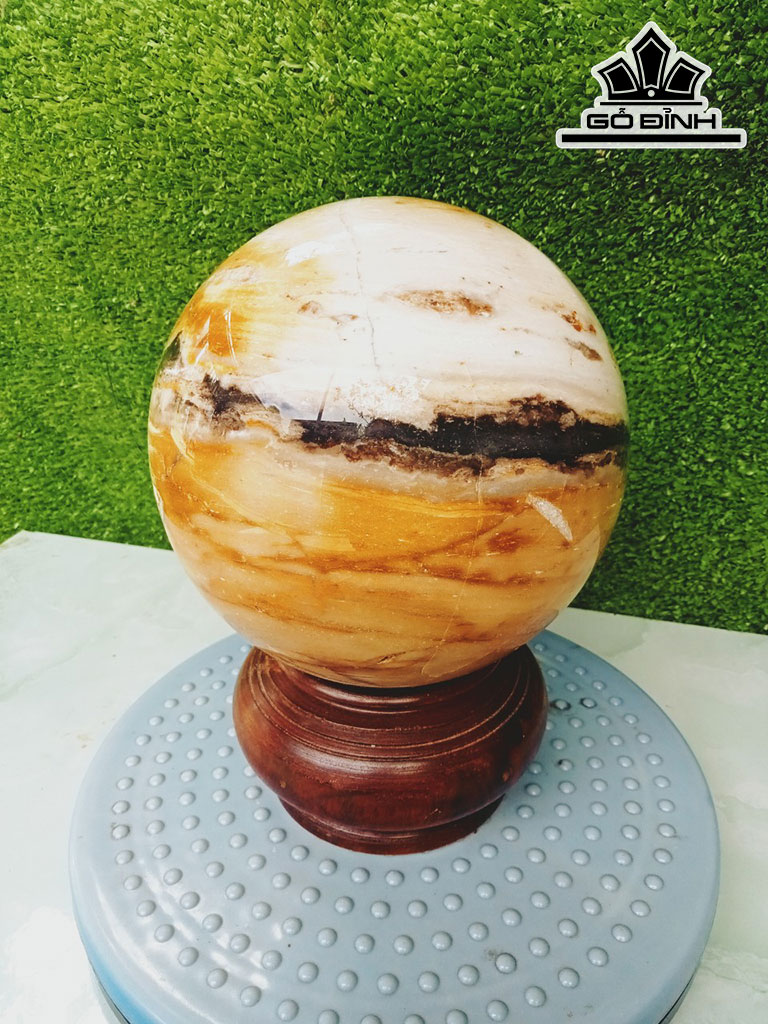 Bi Cầu Gỗ Hóa Ngọc Đường Kính Hạt 16,5 (cm) 4,2kg