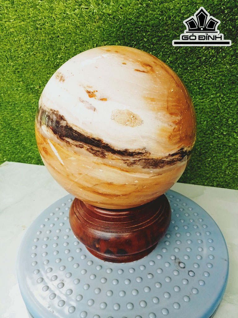 Bi Cầu Gỗ Hóa Ngọc Đường Kính Hạt 16,5 (cm) 4,2kg