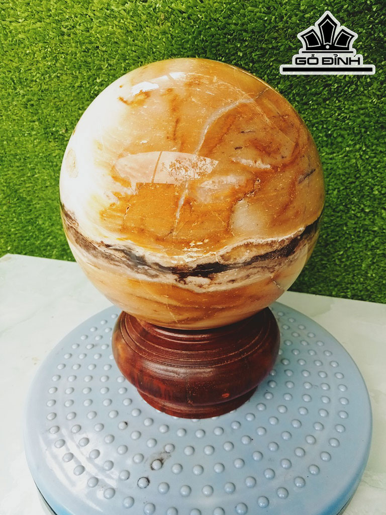 Bi Cầu Gỗ Hóa Ngọc Đường Kính Hạt 16,5 (cm) 4,2kg