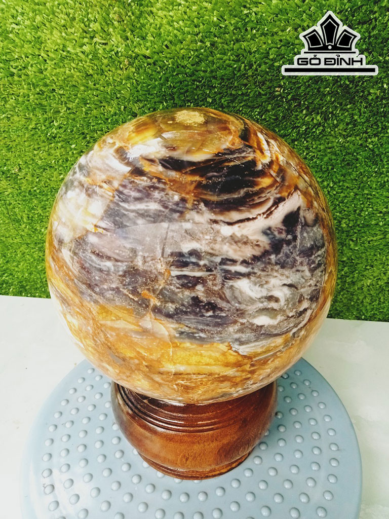 Bi Cầu Gỗ Hóa Ngọc Đường Kính Hạt 18 (cm) 5,2kg