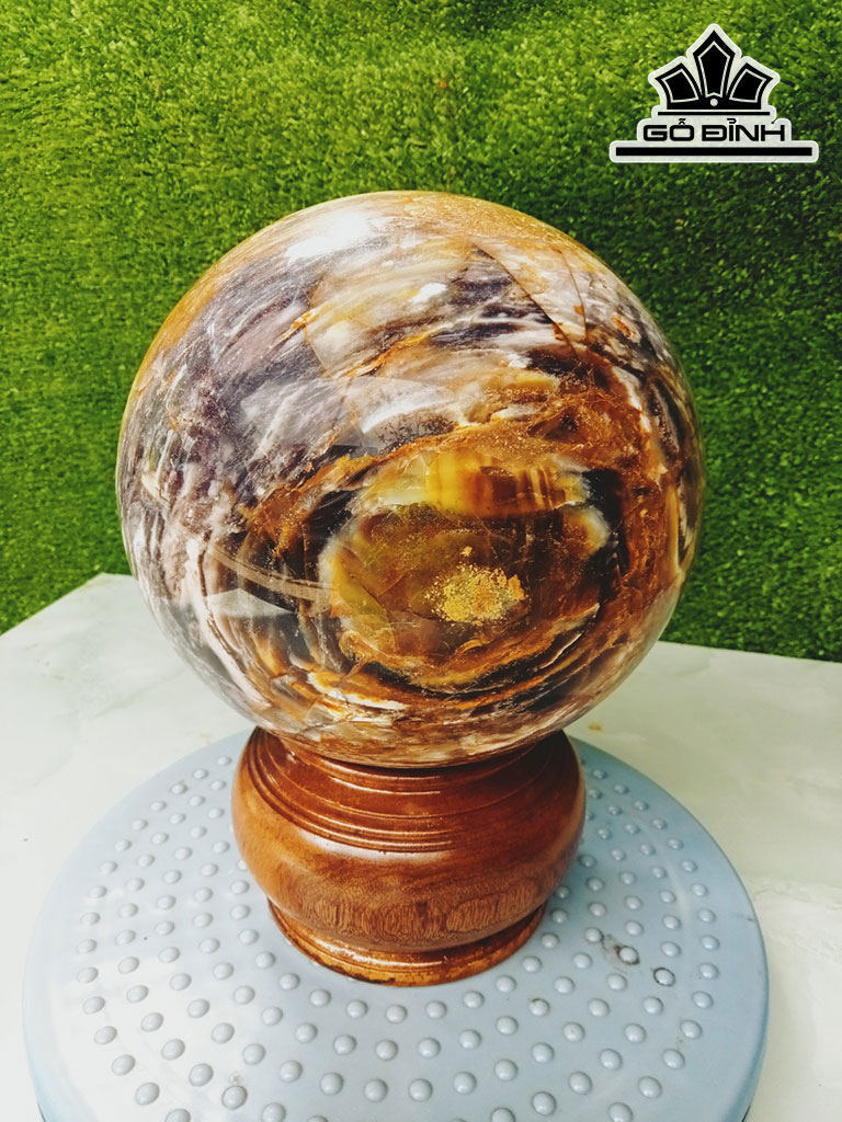 Bi Cầu Gỗ Hóa Ngọc Đường Kính Hạt 18 (cm) 5,2kg