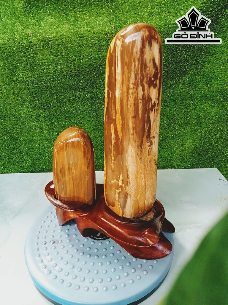 Tác Phẩm Cặp Gỗ Hóa Thạch Cao 31 Ngang 16 (cm) 3,4kg