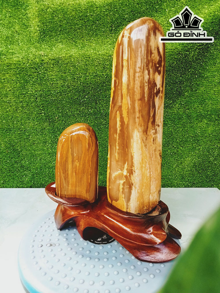 Tác Phẩm Cặp Gỗ Hóa Thạch Cao 31 Ngang 16 (cm) 3,4kg