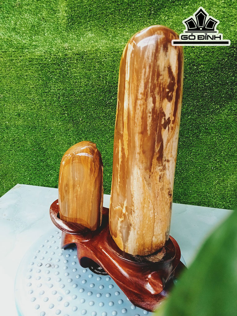 Tác Phẩm Cặp Gỗ Hóa Thạch Cao 31 Ngang 16 (cm) 3,4kg