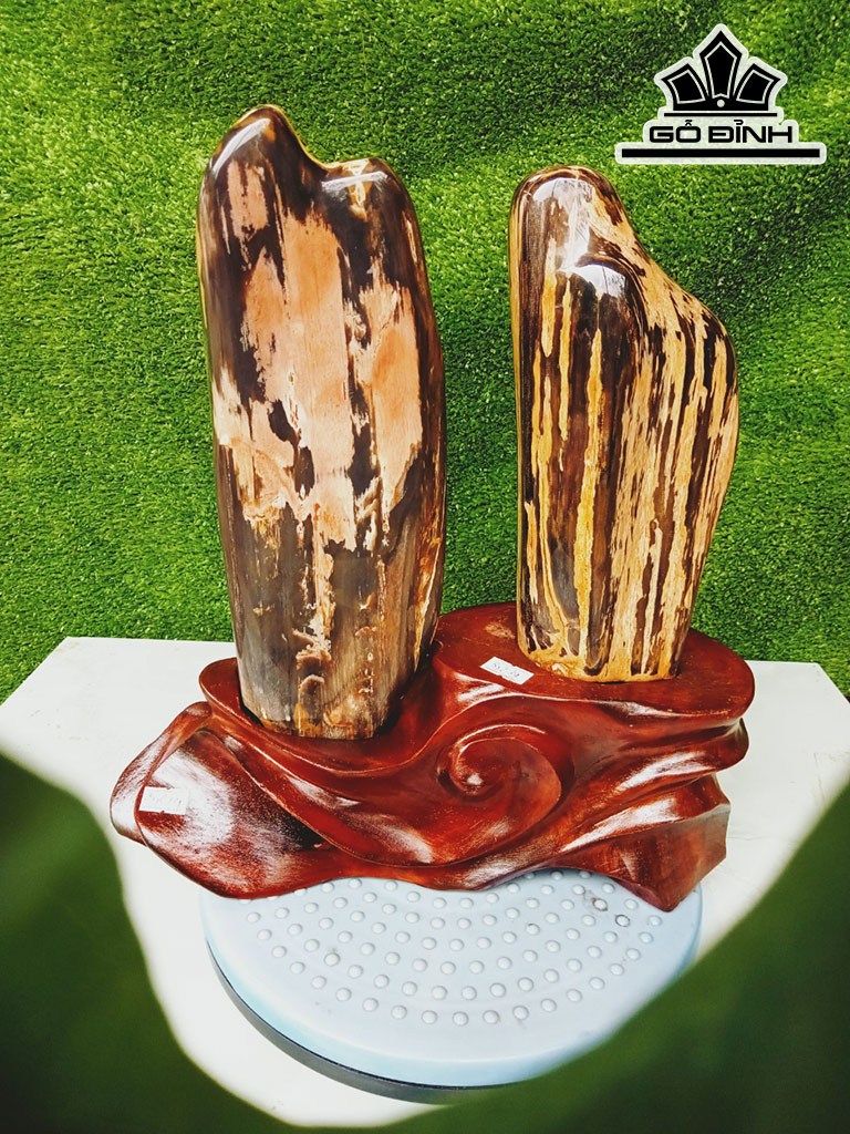 Tác Phẩm Cặp Gỗ Hóa Thạch Cao 33 Ngang 20 (cm) 5kg