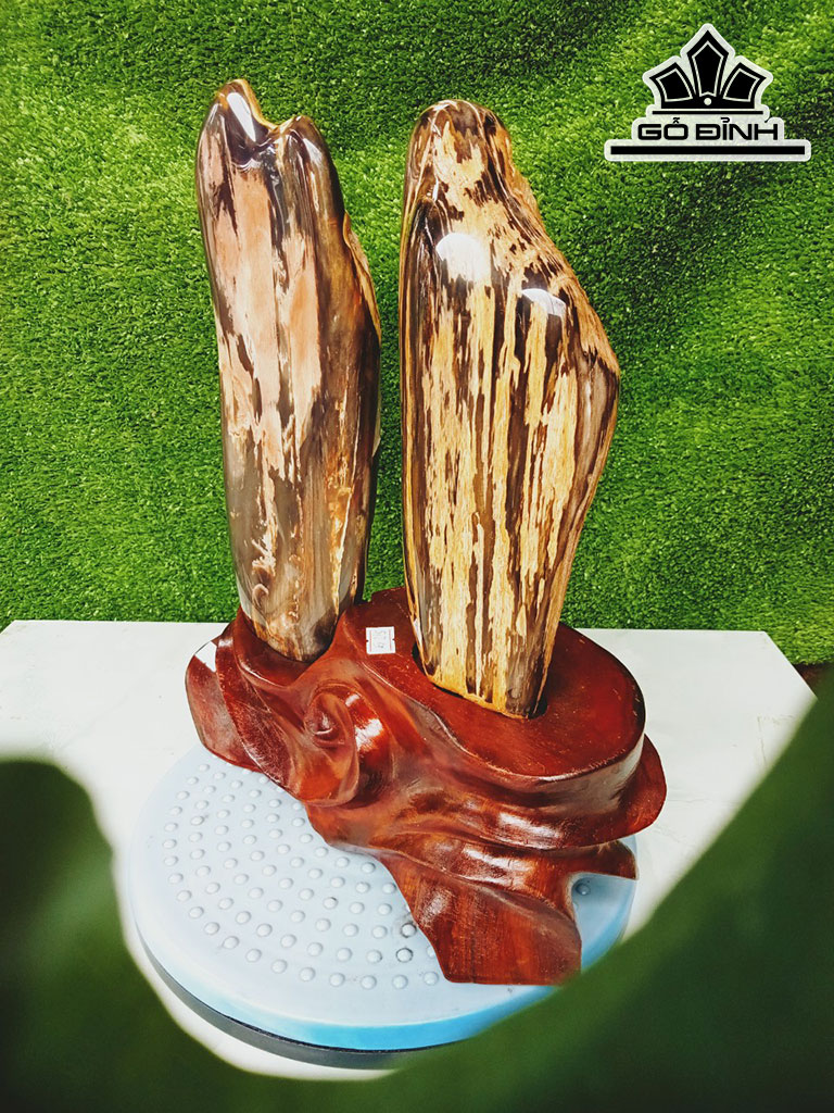 Tác Phẩm Cặp Gỗ Hóa Thạch Cao 33 Ngang 20 (cm) 5kg