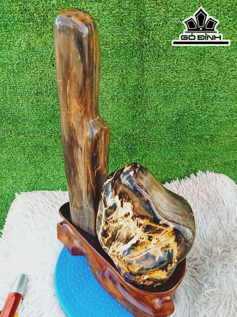 Tác Phẩm Gỗ Hóa Thạch Cao 45 Ngang 24 (cm) 8kg