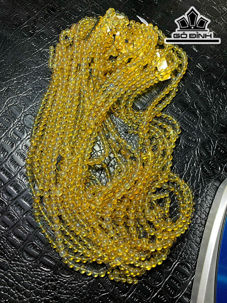 Chuỗi Đá Hổ Phách Xanh Đường Kính Hạt 5,7 (mm) 11g