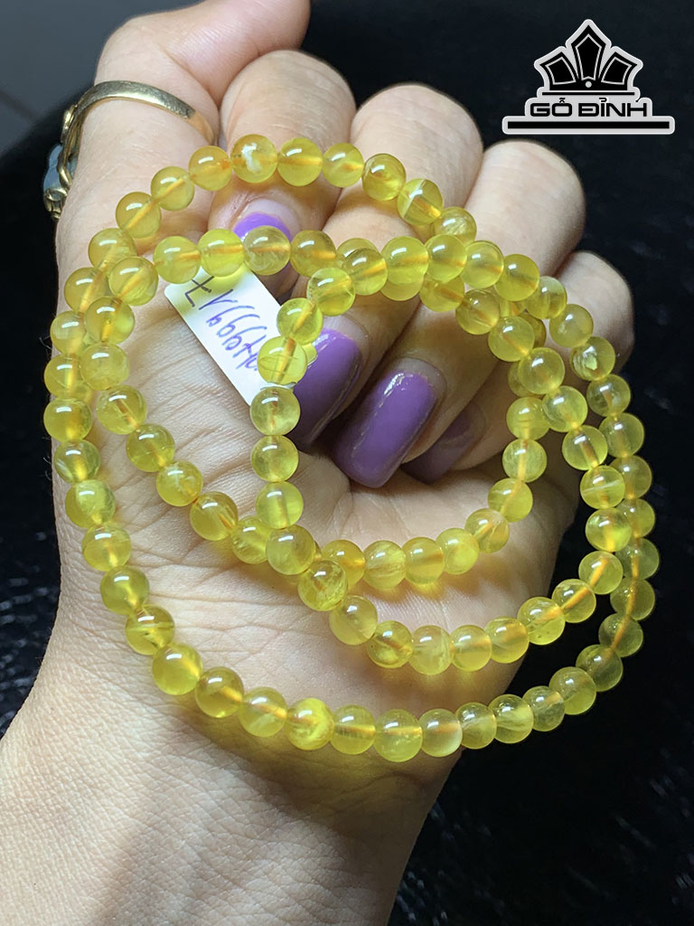 Chuỗi Đá Prehnite Đường Kính Hạt 5,8 (mm) 27g