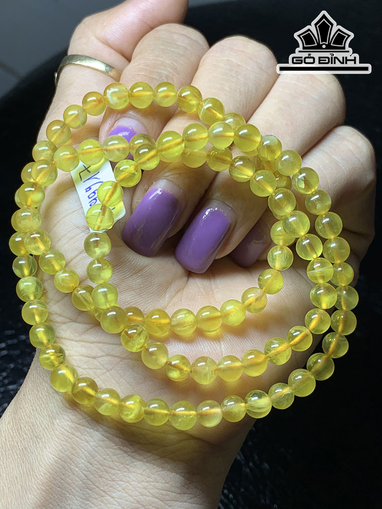 Chuỗi Đá Prehnite Đường Kính Hạt 5,8 (mm) 27g