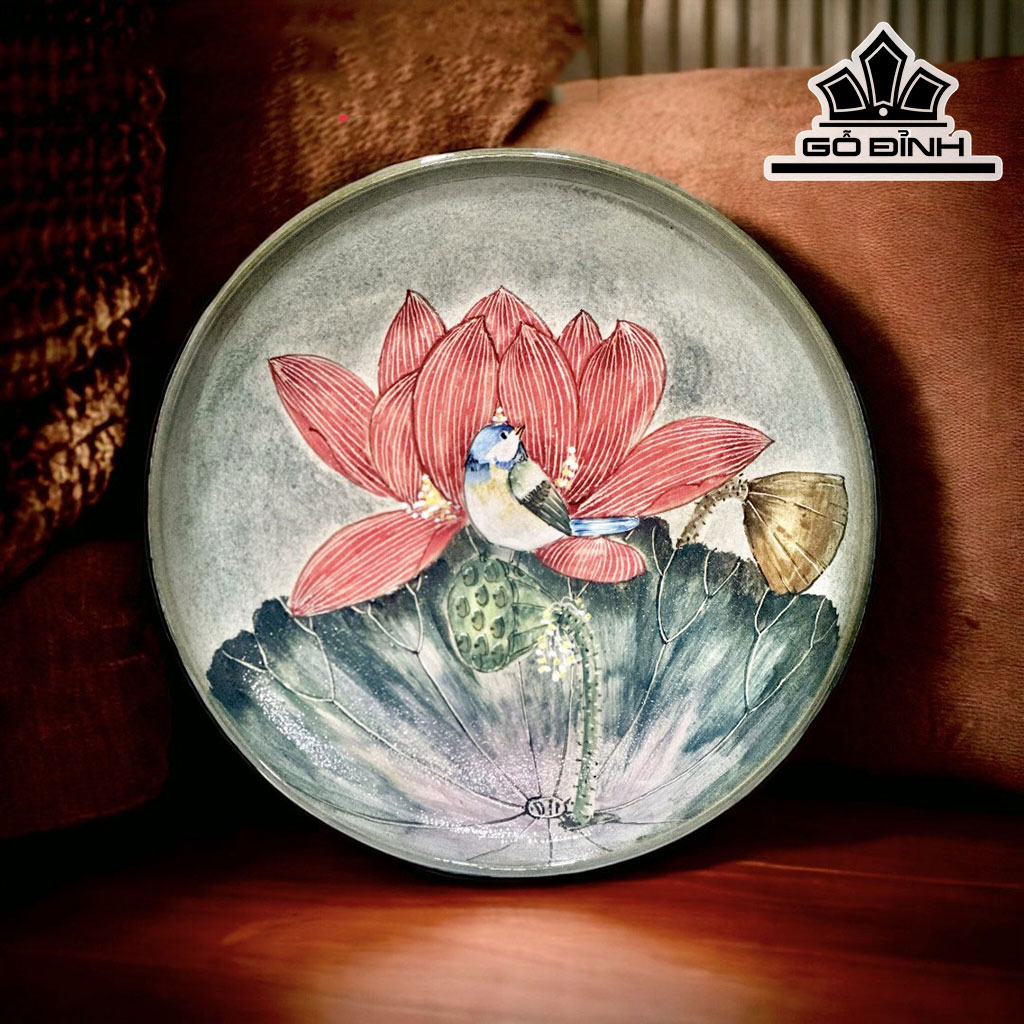 Bộ Trà Hình Hoa Sen Vẽ Tay Gốm Bát Tràng
