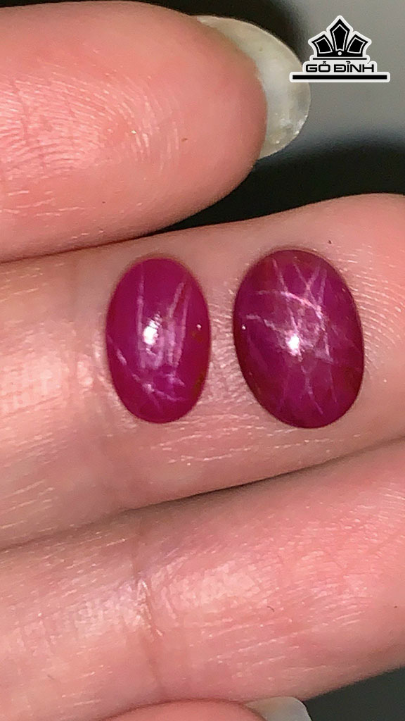 Cặp Đá Ruby Sao Kép Yên Bái 4,5cts