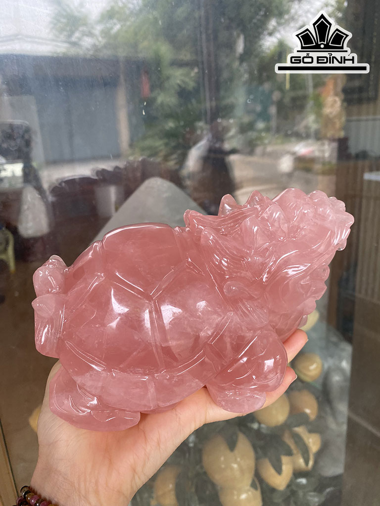 Long Quy Đá Thạch Anh Hồng Cao 17 Ngang 11 Sâu 10 (cm) 2,42kg