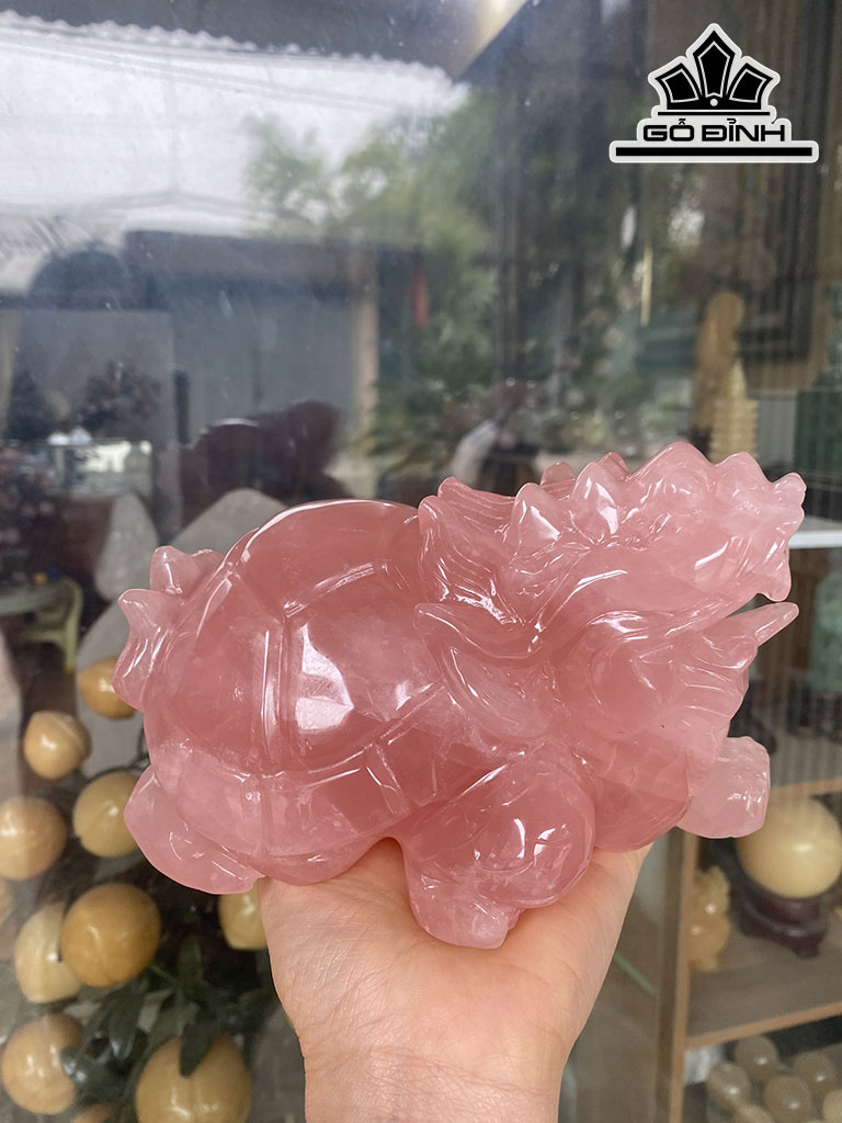 Long Quy Đá Thạch Anh Hồng Cao 17 Ngang 11 Sâu 10 (cm) 2,42kg