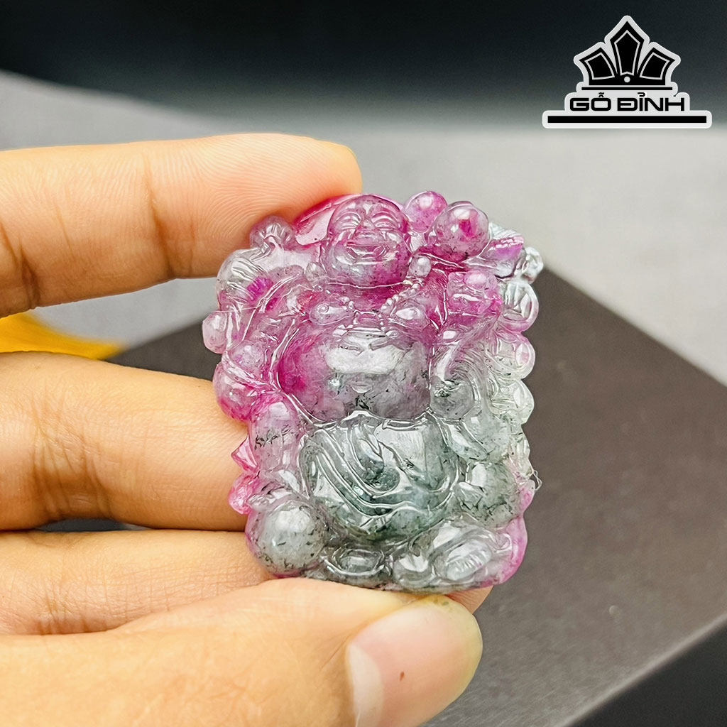 Mặt Dây Chuyền Di Lặc Đá Tourmaline Cao 48 (mm)