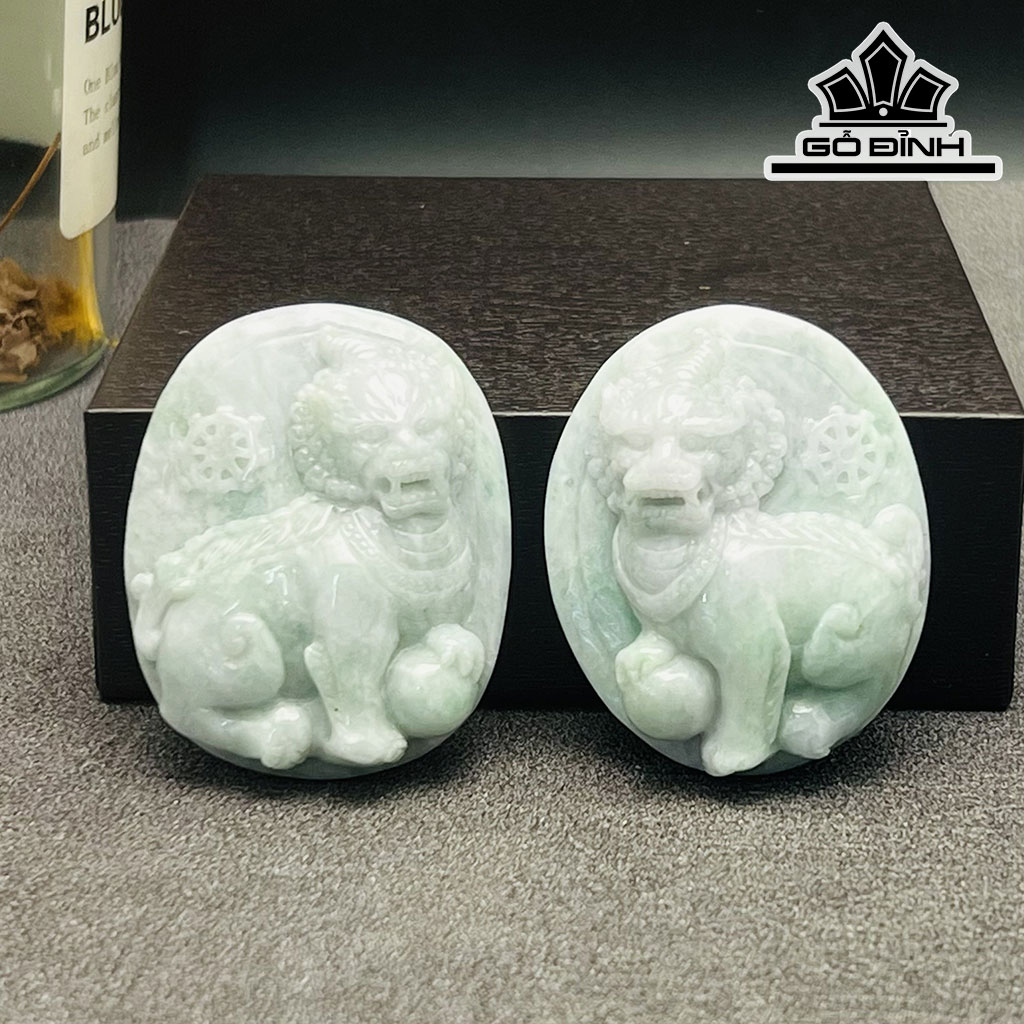 Mặt Dây Chuyền Kỳ Lân Đá Cẩm Thạch Cao 53 (mm)
