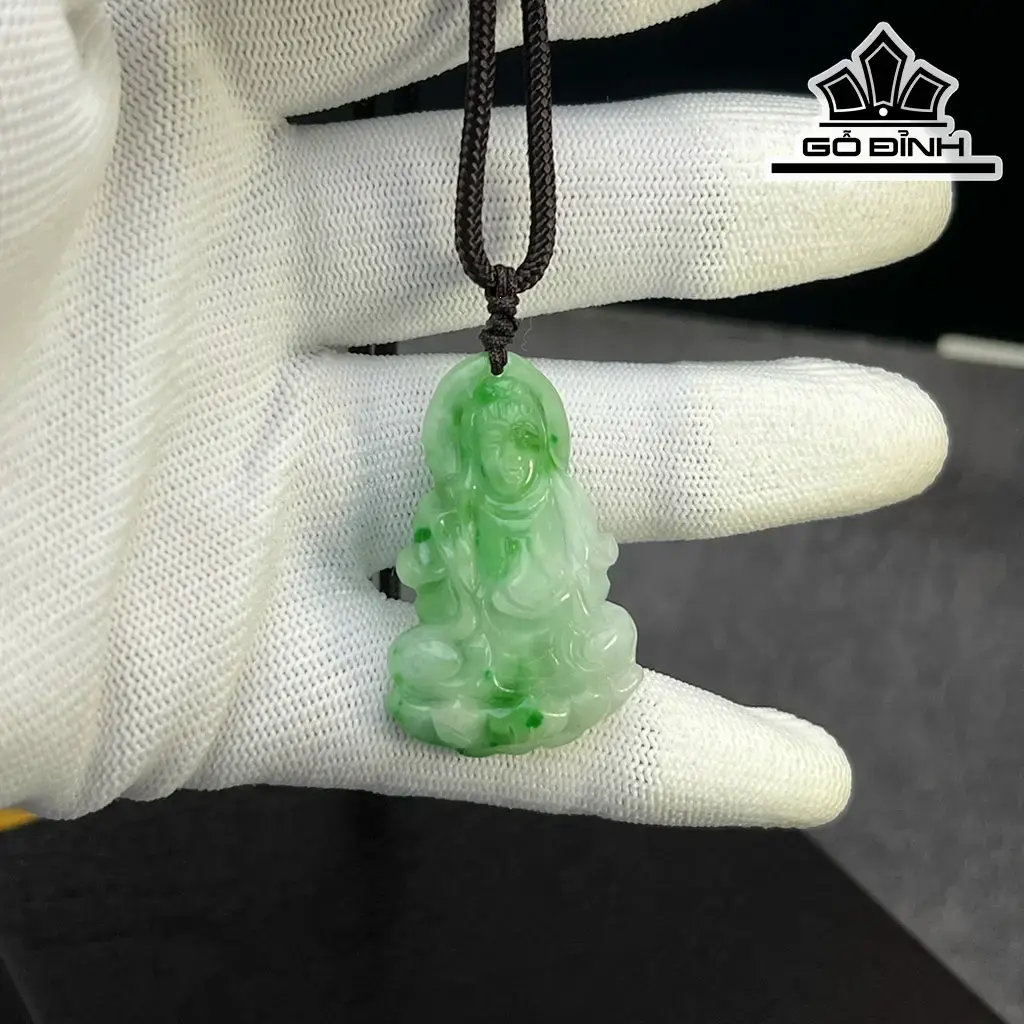 Mặt Dây Chuyền Quan Âm Đá Cẩm Thạch