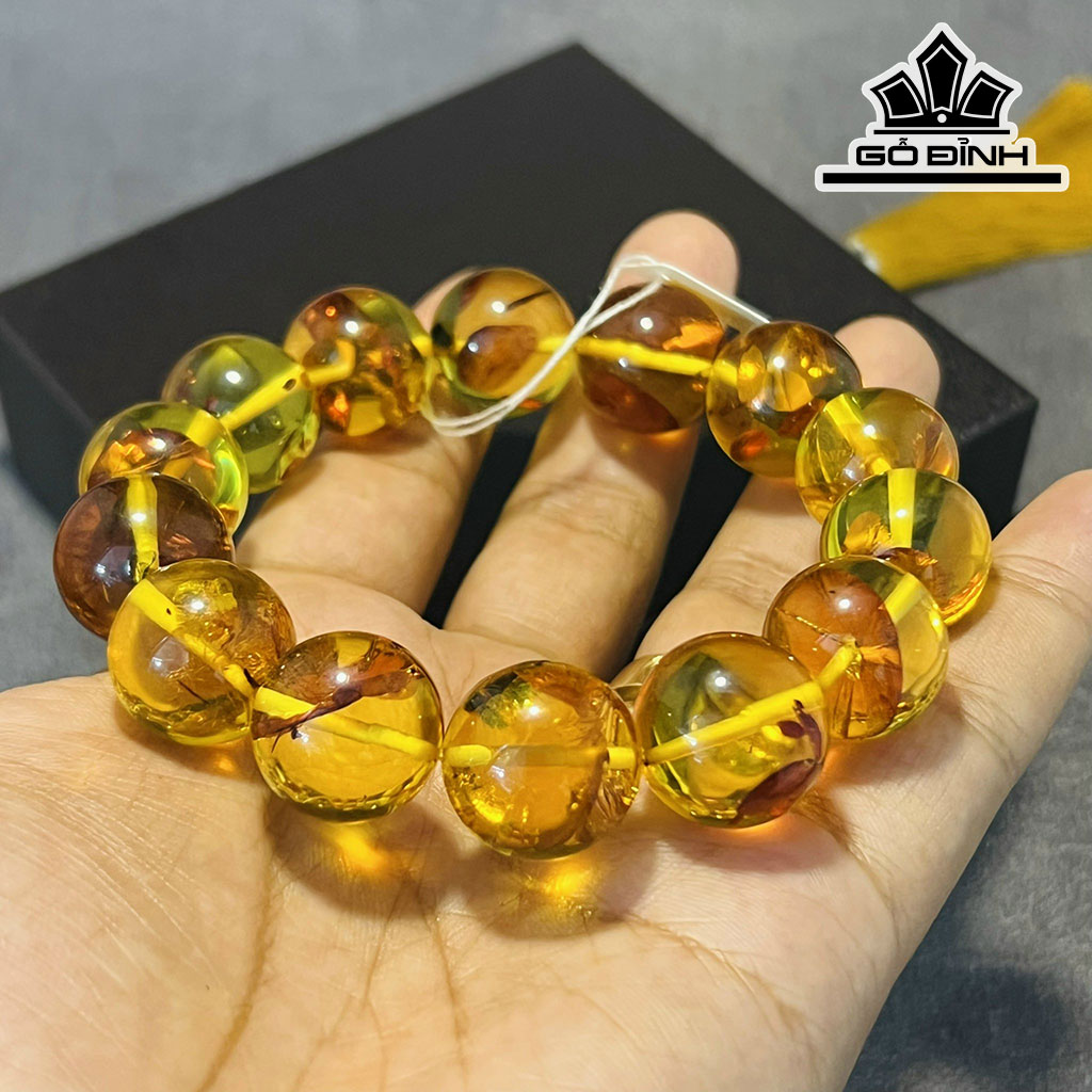 Vòng Tay Đá Hổ Phách Đường Kính Hạt 17 (cm)