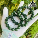 Vòng Tay Đá Ngọc Bích (Nephrite Jade) Đường Kính Hạt 13 (mm)