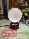 Bi Cầu Đá Thạch Anh Trắng Đường Kính Hạt 11,2 (cm) 2,1kg