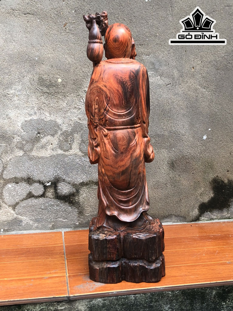 Tượng La Hán Trường My Gỗ Trắc Cao 50 Ngang 15 Sâu 13 (cm)