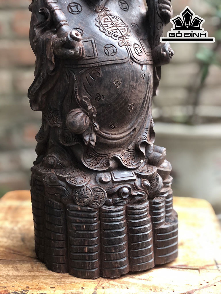 Tượng Lão Thương Gia Gỗ Trắc Cao 33 Ngang 14 Sâu 13,5 (cm)