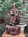 Tượng Quan Công Gỗ Trắc Cao 41 Ngang 21 Sâu 17 (cm)