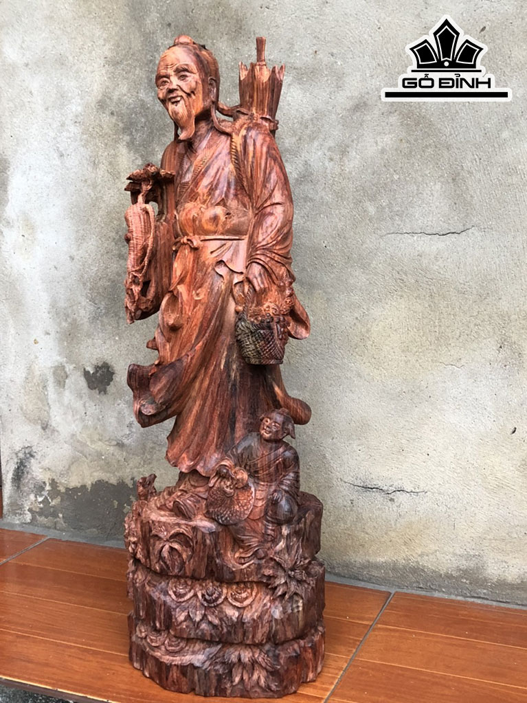 Tượng Thần Y Hoa Đà Gỗ Trắc Cao 64 Ngang 20 Sâu 17 (cm)