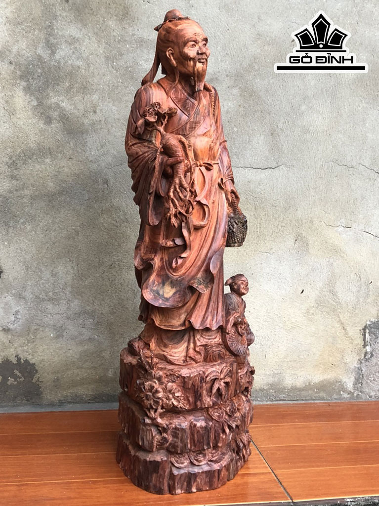 Tượng Thần Y Hoa Đà Gỗ Trắc Cao 64 Ngang 20 Sâu 17 (cm)