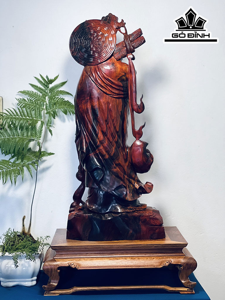 Tượng Đạt Ma Gỗ Trắc Cao 69 Ngang 30 Sâu 20 (cm)