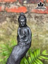 Tượng Phật Bà Quan Âm Gỗ Mun Sừng Cao 52 Ngang 25 Sâu 20 (cm)
