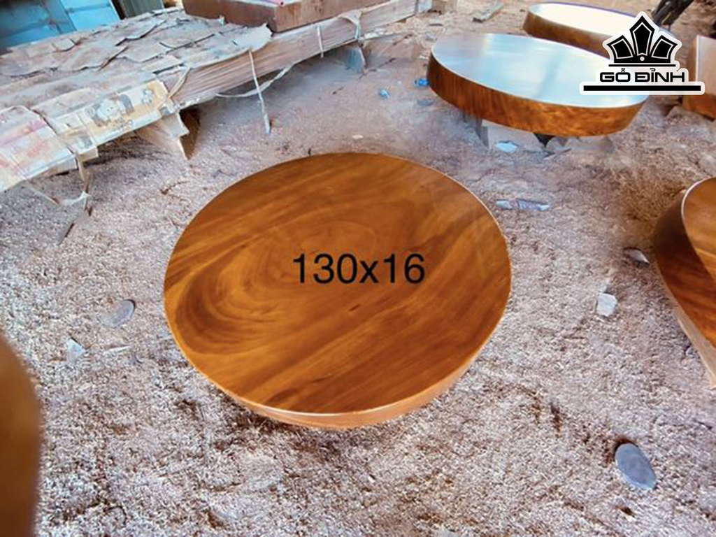 Mặt Bàn Tròn Gỗ Gõ Đường Kính 130 Dày 16 (cm)