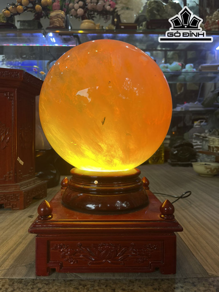 Bi Cầu Thủy Tinh Vàng Đường Kính Hạt 23 (cm) 17,38kg