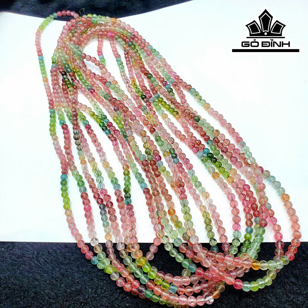 Chuỗi Đá Tourmaline Đường Kính Hạt 4 (mm)