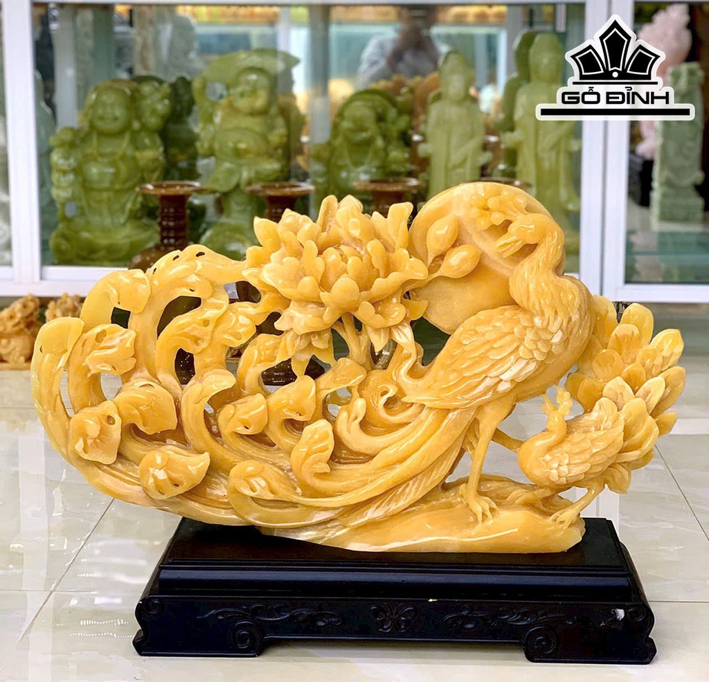 Hoa Mẩu Đơn Đá Ngọc Hoàng Long Cao 51 Ngang 73 (cm)