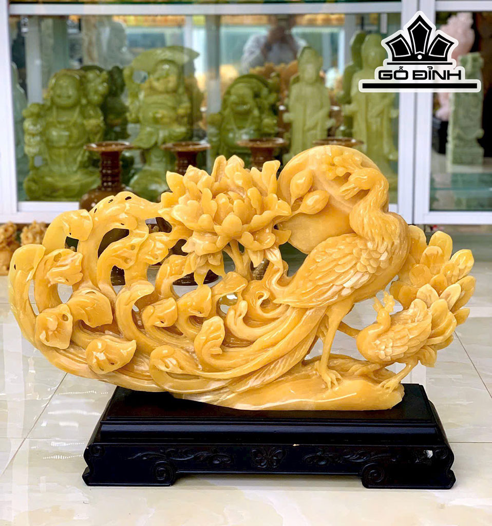 Hoa Mẩu Đơn Đá Ngọc Hoàng Long Cao 51 Ngang 73 (cm)