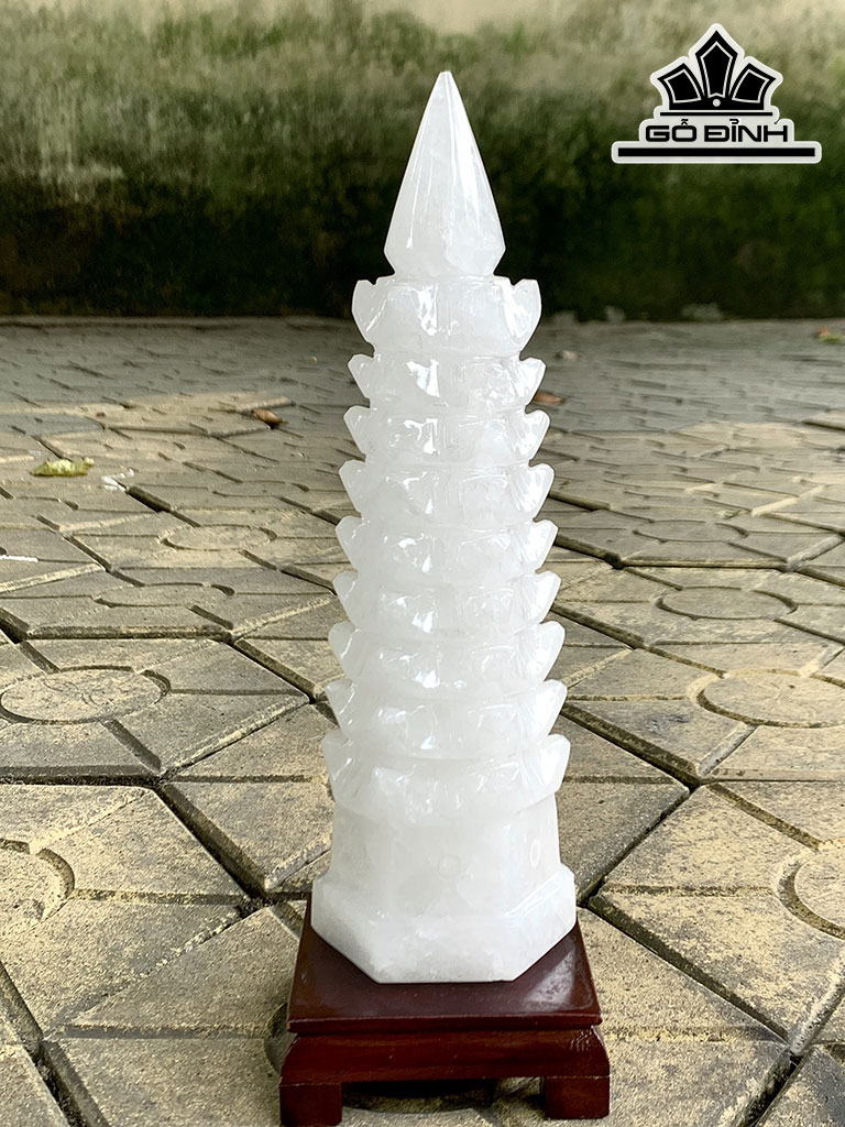 Tháp Văn Xương Đá Thạch Anh Trắng Cao 27 (cm) 1,82kg