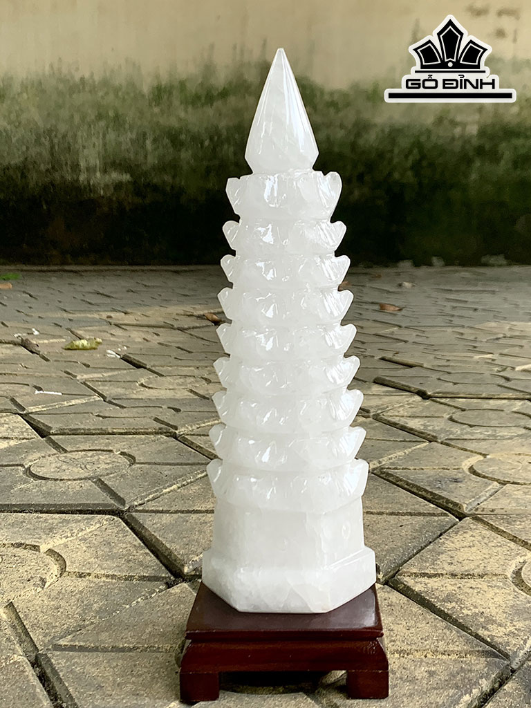 Tháp Văn Xương Đá Thạch Anh Trắng Cao 27 (cm) 1,82kg