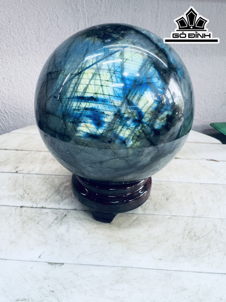 Bi Cầu Đá Xà Cừ (Labradorite) Đường Kính Hạt 13 (cm) 2,9kg
