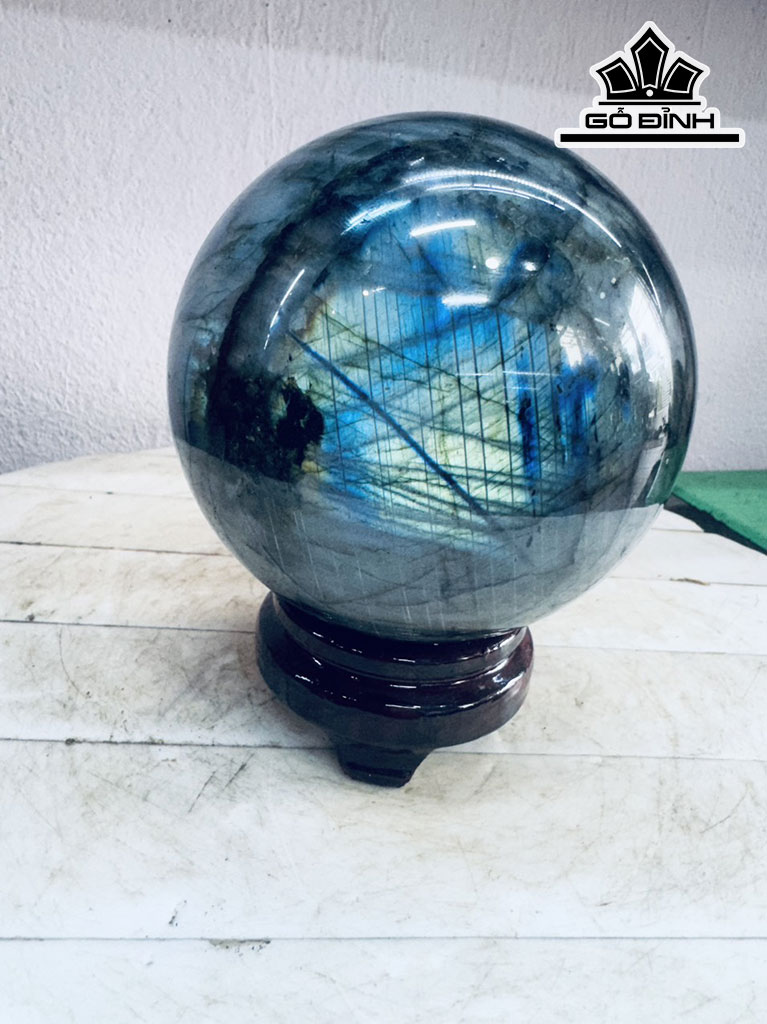 Bi Cầu Đá Xà Cừ (Labradorite) Đường Kính Hạt 13 (cm) 2,9kg