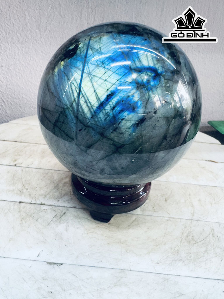Bi Cầu Đá Xà Cừ (Labradorite) Đường Kính Hạt 13 (cm) 2,9kg