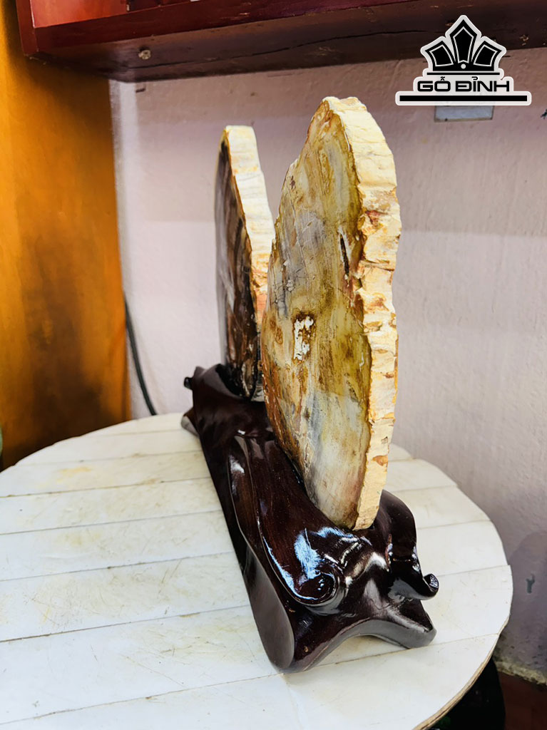 Tác Phẩm Bướm Xinh Gỗ Hóa Thạch Cao 28 Ngang 30 (cm) 3,6kg