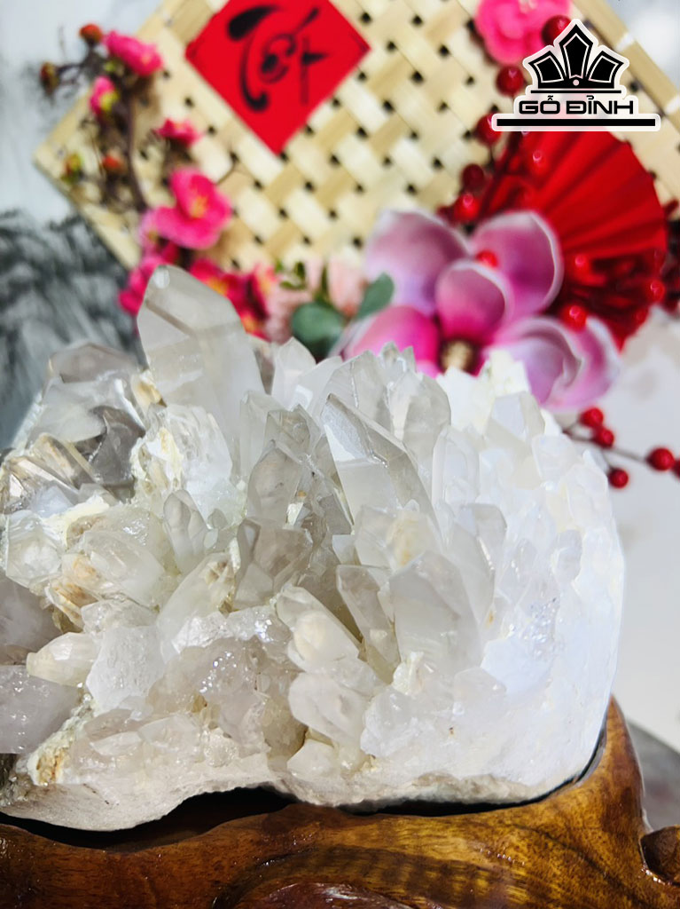 Tinh Thể Đá Thạch Anh Trắng Cao 21 Ngang 21 (cm) 6kg