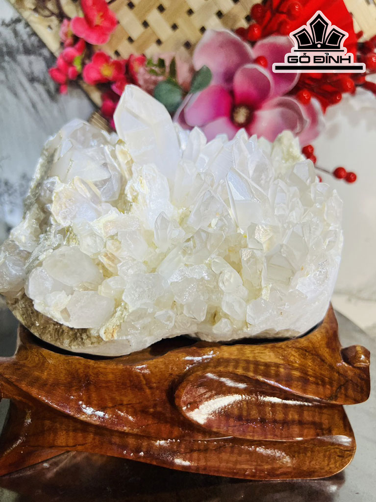 Tinh Thể Đá Thạch Anh Trắng Cao 21 Ngang 21 (cm) 6kg