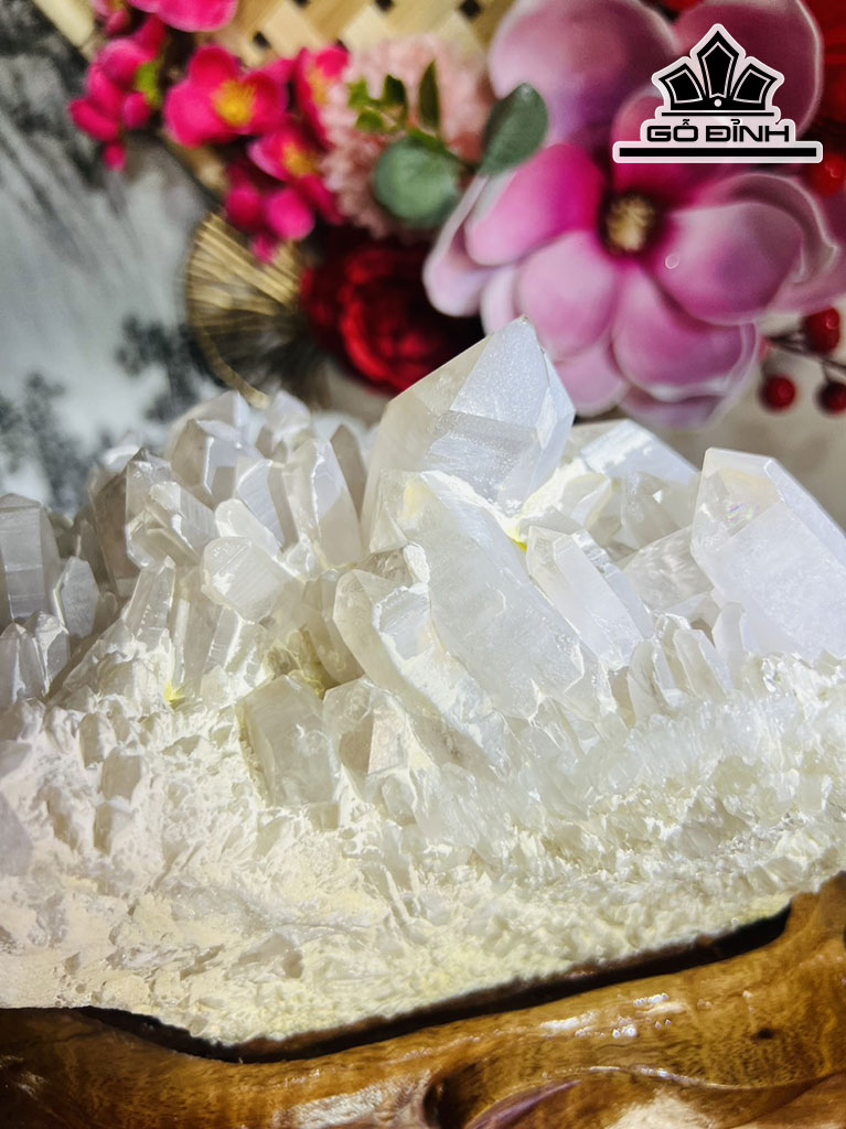 Tinh Thể Đá Thạch Anh Trắng Cao 21 Ngang 21 (cm) 6kg