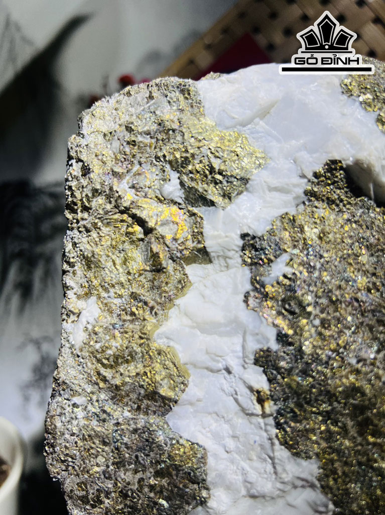 Vàng Găm Tinh Thể Đá Pyrite Cao 27 Ngang 18 (cm) 8,1kg