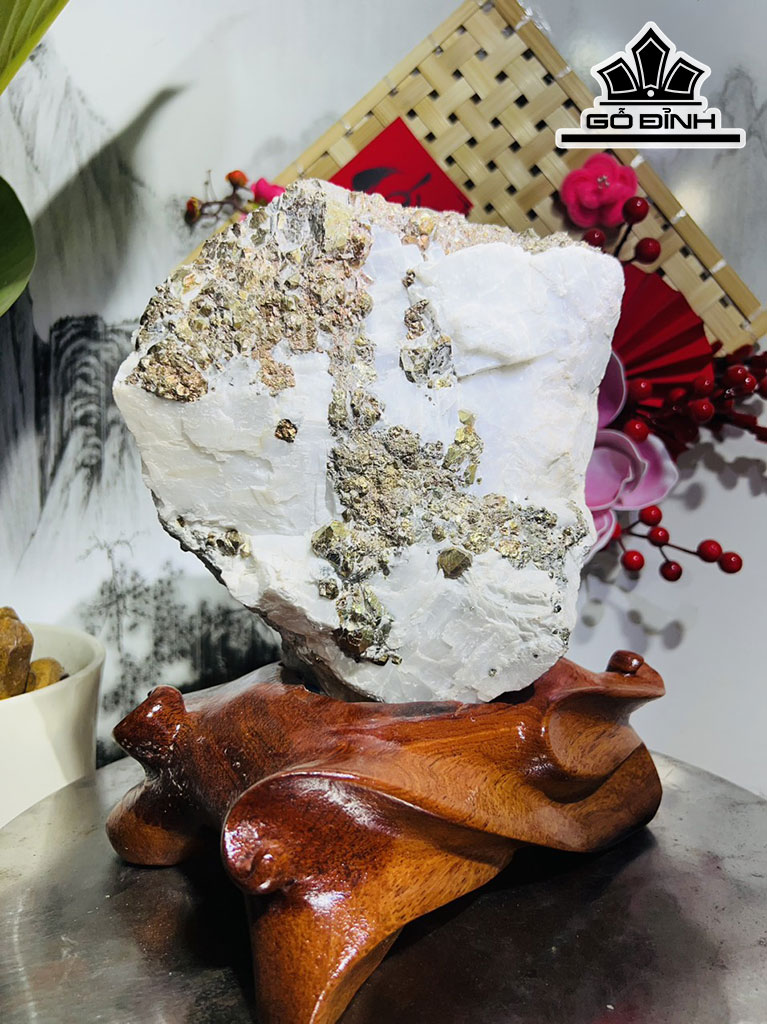 Vàng Găm Tinh Thể Đá Pyrite Cao 27 Ngang 22 (cm) 8,4kg