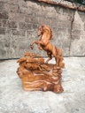 Tượng Ngựa Phong Thủy (Nhất Mã Phi Thiên) Gỗ Hương Cao 63 Ngang 58 Sâu 30 (cm)