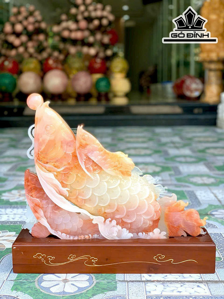 Song Long Ngư Đá Onyx Cao 43 Ngang 48 (cm) 12kg