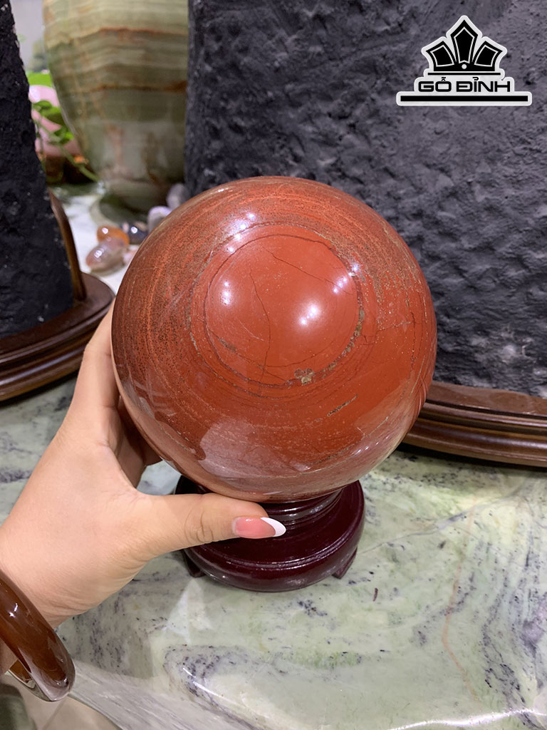 Bi Cầu Đá Jasper Đường Kính Hạt 13 (cm) 3,5kg